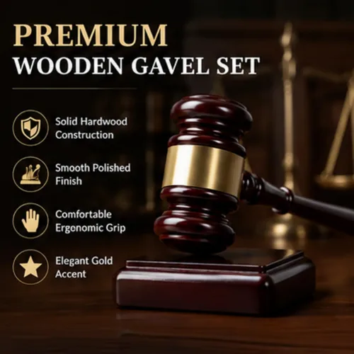 Miniatura 3 de Juego de martillo de madera y bloque de sonido para abogados, jueces y presidentes de la junta, accesorio de escritorio perfecto para presidentes