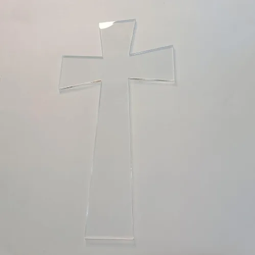 Miniatura 3 de Plantilla de enrutador acrílico con cruz acampanada, plantilla de enrutador de cruz religiosa, plantilla para carpintería o manualidades (modelo 2)