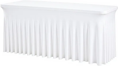 Miniatura 33 de Mantel rectangular de elastano negro, funda elástica ajustada para mesas rectangulares de 1,8 m, falda de mesa elástica sin arrugas para decoración
