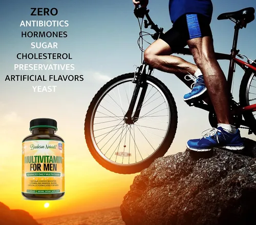 Miniatura 3 de Suplemento multivitamínico para hombres para energía, concentración y rendimiento. Vitaminas A, C, D, E y B12, zinc, calcio, magnesio y más. Multi