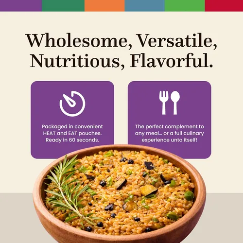 Miniatura 4 de Harran Natural Bulgur Pilaf de grano entero, alto en proteínas, berenjena, tomillo y grosella negra, comida saludable lista para comer, sin OMG, sin