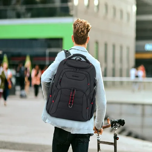 Miniatura 7 de EMPSIGN Mochila de viaje para laptop para hombres, mochila de computadora de 17.3 pulgadas, mochila antirrobo para laptop de negocios de 45 litros