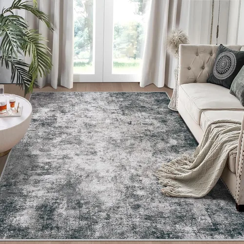 Miniatura 43 de Alfombra lavable de 4 x 6 pies para sala de estar, alfombra grande moderna para comedor y dormitorio, antideslizante, pelo bajo, 4 x 6 pulgadas