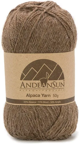 Miniatura 2 de 3 ovillos de lana de alpaca UMAYO para tejer al crochet y con agujas, 150 gramos, #2, #3 y #5 Brezo Browm