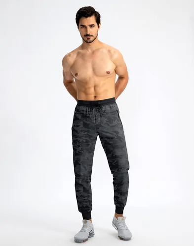 Miniatura 5 de Pudolla Pantalones deportivos ligeros para hombre, pantalones de entrenamiento para gimnasio y correr con bolsillos con cremallera para atletismo