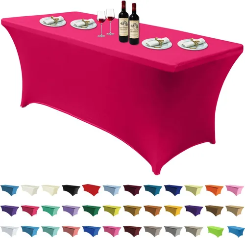 ABCCANOPY Mantel de elastano de 6 pies para mesa, elástico, resistente a las arrugas, reutilizable, para mesa plegable rectangular, para eventos,