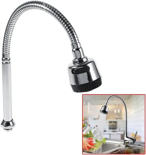 Miniatura 5 de Fdit Pulverizador de grifo giratorio de 360 grados 304 de acero inoxidable con boquilla giratoria para fregadero de cocina, pieza de repuesto