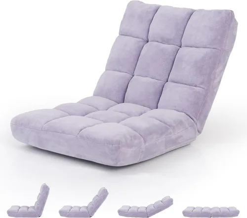 Miniatura 11 de S AFSTAR Silla reclinable acolchada ajustable de 14 posiciones con cómodo soporte de espalda y funda agradable a la piel, ideal para leer, jugar