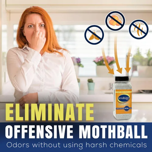 Miniatura 3 de SMELLEZE Desodorizante natural removedor de olores de bola de naftalina: gránulos de 2 libras que eliminan los humos y el olor de las bolas