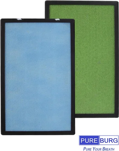Miniatura 2 de PUREBURG Filtro de repuesto compatible con el purificador de aire Brondell Horizon O2+ P200 PHZF-21, paquete de 2 unidades H13 HEPA de carbón