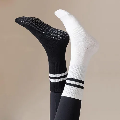 Miniatura 6 de JCZANXI Calcetines de yoga con empuñaduras para mujer, calcetines de agarre antideslizante para yoga, pilates, barra, baile, ballet, entrenamientos