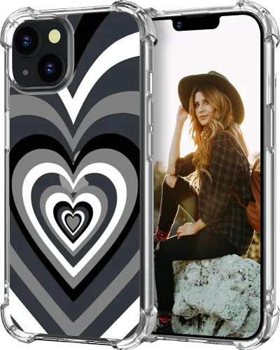Miniatura 61 de Hungo Funda compatible con iPhone 15 Plus para mujer, diseño floral transparente, lindo, flor azul rosa Rosas Azules