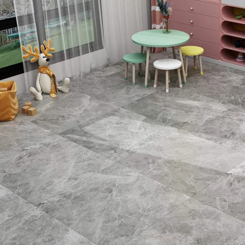 Miniatura 6 de Livelynine – Azulejos de despegar y pegar impermeables de 12 x 12 pulgadas, azulejos de vinilo con diseño de concreto gris de despegar y pegar