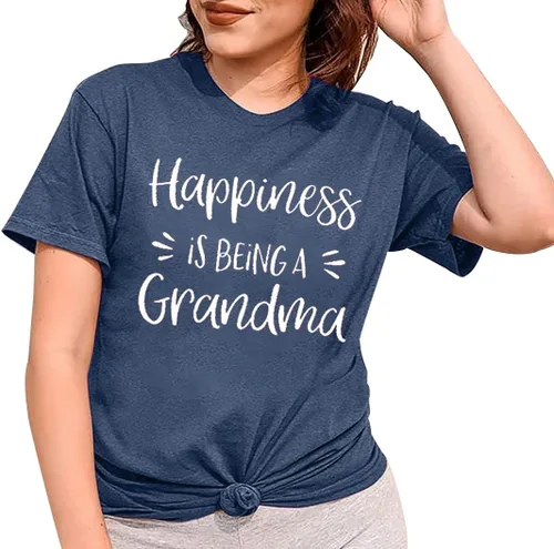 Miniatura 3 de Camisetas de la nueva abuela para mujer con la frase "Happiness is Being a Grandma", camiseta divertida y bonita para abuela