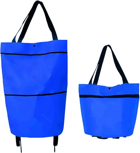 Miniatura 10 de Carrito de compras plegable 2 en 1, nuevo 2023 carritos de bolsas de compras plegables con ruedas, bolsas tote de compras rodantes portátiles con A