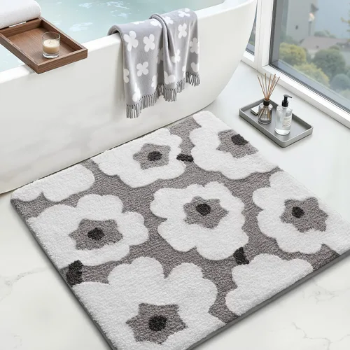 Miniatura 31 de LUMI Alfombra cuadrada de baño de playa, antideslizante, de secado rápido, ultra suave, lavable, absorbente, alfombra de baño con tema mar oceánico