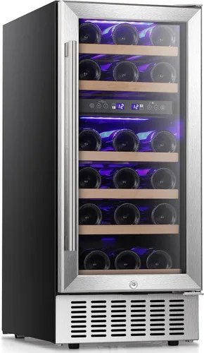 Miniatura 10 de Antarctic Star Refrigerador de vino, refrigerador de vino independiente con temperatura de ajuste (32°F-61°F), mini refrigerador de 4.5 pies cúbicos