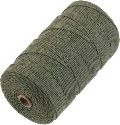 Miniatura 5 de Cuerda de macramé 4 mm x 328 yardas Natural Cuerda de algodón para macramé Cuerda de macramé colorida Cordón de algodón suave Suministros de macramé