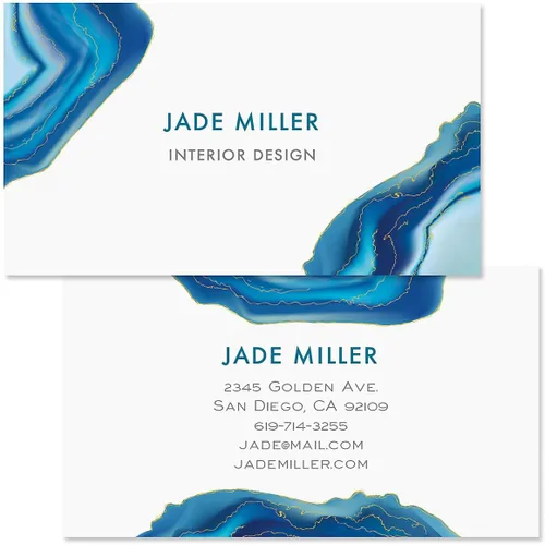 Colorful Images Tarjetas de visita personalizadas de ágata, 2 x 3 1/2 pulgadas, juego de 250 tarjetas personalizadas de doble cara impresas en papel