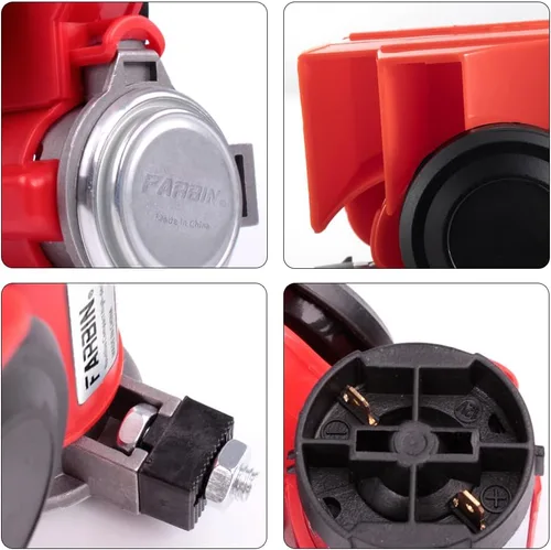 Miniatura 4 de FARBIN - Bocina de aire mini de 12 V, 150 db, súper fuerte, claxon compacto para automóvil con compresor y arnés de cableado para cualquier vehículo