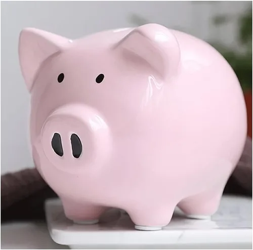 Miniatura 8 de Alcancía, alcancía decorativa de cerámica para adultos y niños para apreciar un bonito banco de dinero para niños y niñas (azul, blanco, rosa)