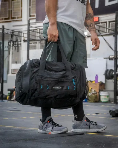 Miniatura 2 de BAGSMART Bolsa de gimnasio para hombres y mujeres, bolsa de viaje deportiva con compartimento para zapatos y bolsillo húmedo, bolsa de transporte
