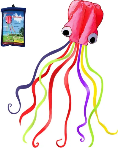 Miniatura 12 de Hengda Kite Soft Octopus Kite Series, Beautiful Kite with Long Colorful Tail for Kids and Adults, Easy to Fly Beach Kites, Excellent Outdoor