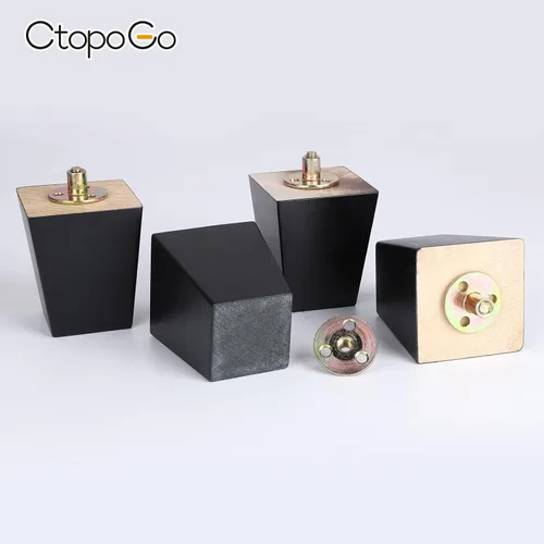 Miniatura 3 de Juego de 4 patas de madera para muebles de 3 pulgadas, patas de madera para sofá, sofá, patas de repuesto modernas de mediados de siglo para mesita