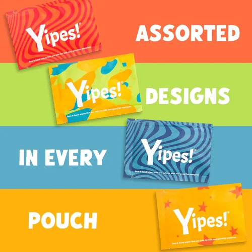 Miniatura 2 de Yipes! Toallitas faciales y de manos para niños, toallitas húmedas compostables para pieles sensibles, envueltas individualmente, imprescindibles