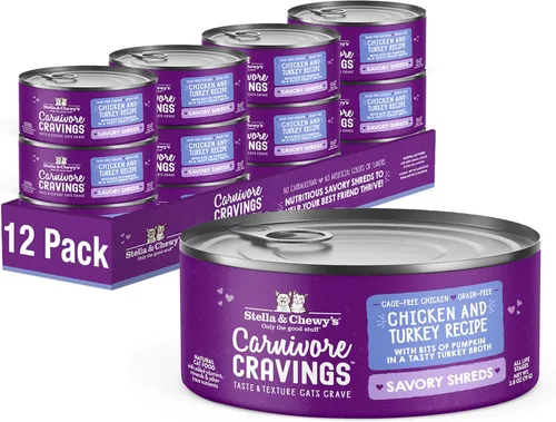 Miniatura 13 de Stella & Chewy's Carnivore Cravings Savory Shreds - Comida húmeda para gatos - Fórmula de alta humedad con pollo premium sin jaula y carne de res