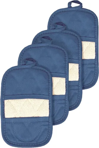 Miniatura 4 de RITZ Soportes para ollas y almohadillas térmicas prémium (paquete de 4), 8.5 x 5.5 pulgadas, resistentes al calor, 100% algodón, bolsillo con bucles