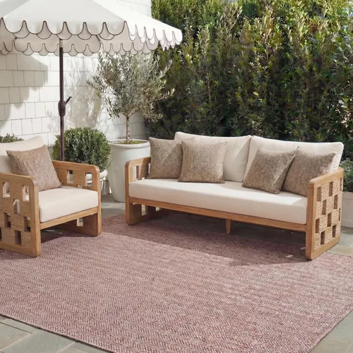 Miniatura 12 de SAFAVIEH Alfombra Lavable para Exteriores Colección Courtyard - Pasillo de 2'3" x 6'7", Azul Marino y Gris, No Desprende Pelusa y Fácil Limpieza