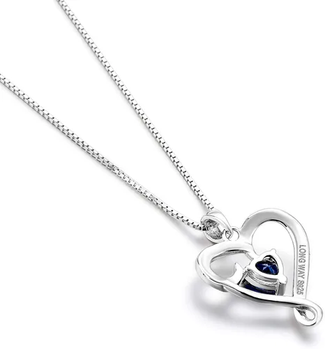 Miniatura 3 de Regalo de cumpleaños para mamá, collar con dije de corazón de plata esterlina 925 con texto en inglés "I Love You Mom