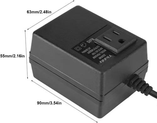 Miniatura 4 de Zopsc Transformador convertidor de voltaje de potencia, 110 a 220V, 200W, adaptador de viaje
