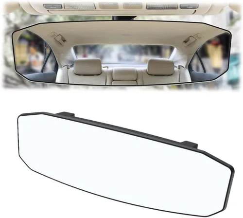 Miniatura 10 de Espejo retrovisor para automóvil, panorámico gran angular de 12 pulgadas, antirreflejo, espejo retrovisor automático con clip, superficie convexa