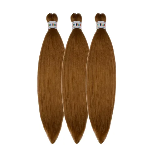 Miniatura 33 de Pelo corto negro trenzado preestirado de 14 pulgadas para trenzas sin nudos, pelo sintético 1B trenzado para trenzas Bob Box