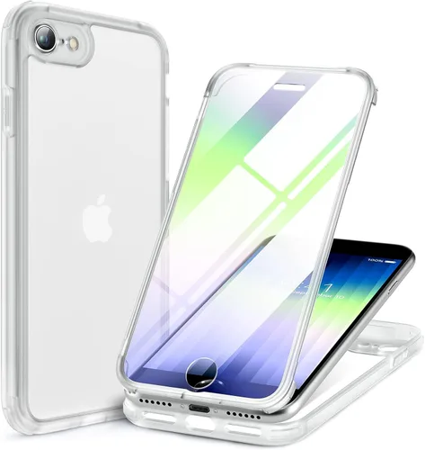 Miniatura 73 de Miracase Funda para iPhone 13 de 6.1 pulgadas, [sin burbujas] funda de teléfono de cuerpo completo con pantalla de vidrio completa integrada, sin