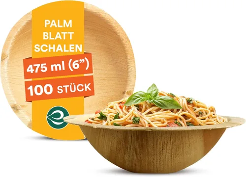 Miniatura 14 de ECO SOUL Cuencos desechables de hoja de palma como bambú, 5 onzas, redondo, paquete de 100 vajillas biodegradables y compostables para fiestas