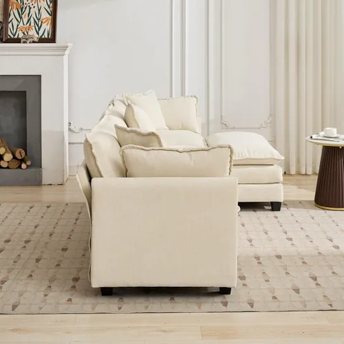 Miniatura 9 de Sofá Sillones de felpilla transpirable de 150 pulgadas para sala con diseño ergonómico, sofás para sala con modular flexible para espacios de vida