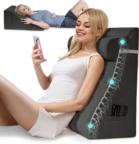 Miniatura 14 de Almohada de lectura de cuña de espuma viscoelástica para cama, almohada ergonómica para adultos con reposacabezas ajustable, almohada de cama