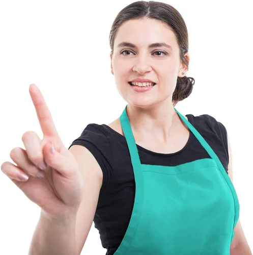 Miniatura 5 de Total de 6 delantales con babero azul bebé a granel con 2 bolsillos para mujeres, hombres y adultos, cocina de chef (6, azul bebé)