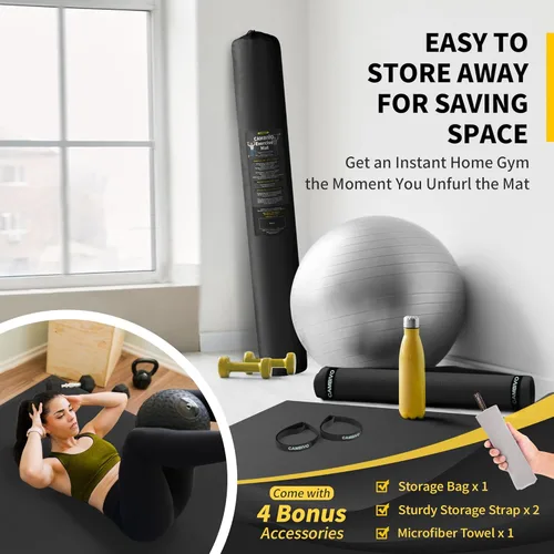 Miniatura 9 de CAMBIVO Alfombrillas de ejercicio grandes para entrenamiento en casa, 8 x 6 pies/7 x 5 pies/6 x 4 pies (0.276 in) extra gruesas para gimnasio