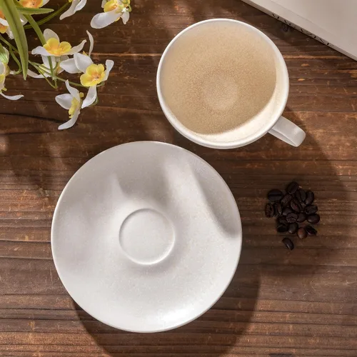 Miniatura 4 de Taza de Cerámica para Arte Latte con Platillo - 10 oz, Fondo Redondo para Vertidos Perfectos - Tazas de Café para Capuchino, Espresso, Café, Té
