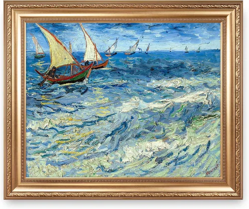 Miniatura 223 de A&T ARTWORK Noche estrellada sobre el Ródano de Vincent Van Gogh. Tamaño del marco: 36 x 30 pulgadas, tamaño de la imagen: 30 x 24 pulgadas