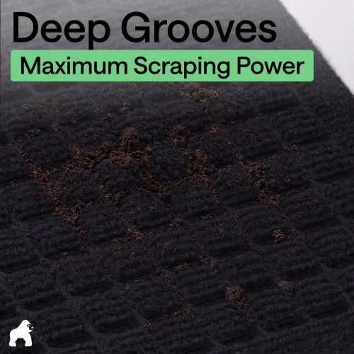 Miniatura 4 de GORILLA GRIP® HydroABSORB - Tapete ultra absorbente para puerta de entrada exterior, 47 x 35 pulgadas, atrapa la suciedad y la humedad, tapete