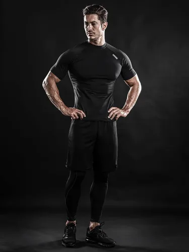 Miniatura 4 de DRSKIN Paquete de 3, 2 o 1 camisa de compresión para hombre, manga corta, camiseta deportiva de capa base, atlética, correr, entrenamiento activo