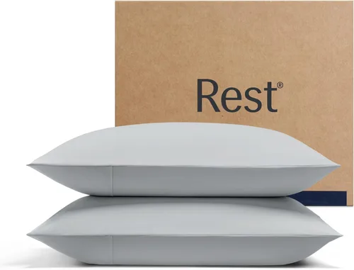 Miniatura 15 de REST® Evercool®+ Fundas de almohada refrescantes estándar, 2 fundas de almohada para piel sensible, tela con infusión de plata para un sueño