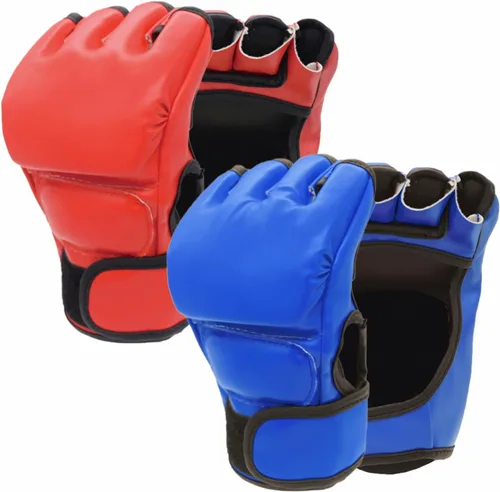 Miniatura 8 de 2 pares de guantes de boxeo y kickboxing para hombres y mujeres, principiantes y profesionales, a prueba de golpes, de cuero, juego de guantes