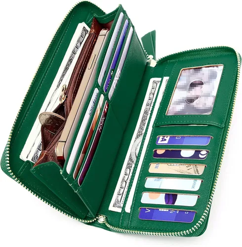 Miniatura 3 de GEEAD Wristlet Wallets for Women PU Leather RFID Blocking Zip Around Wallet