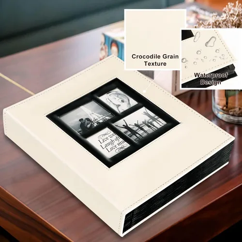 Miniatura 3 de Ywlake - Álbum de fotos de 4 x 6 pulgadas con 1000 bolsillos, capacidad extragrande, para fotos familiares o de boda, capacidad para 1000 fotos Beige